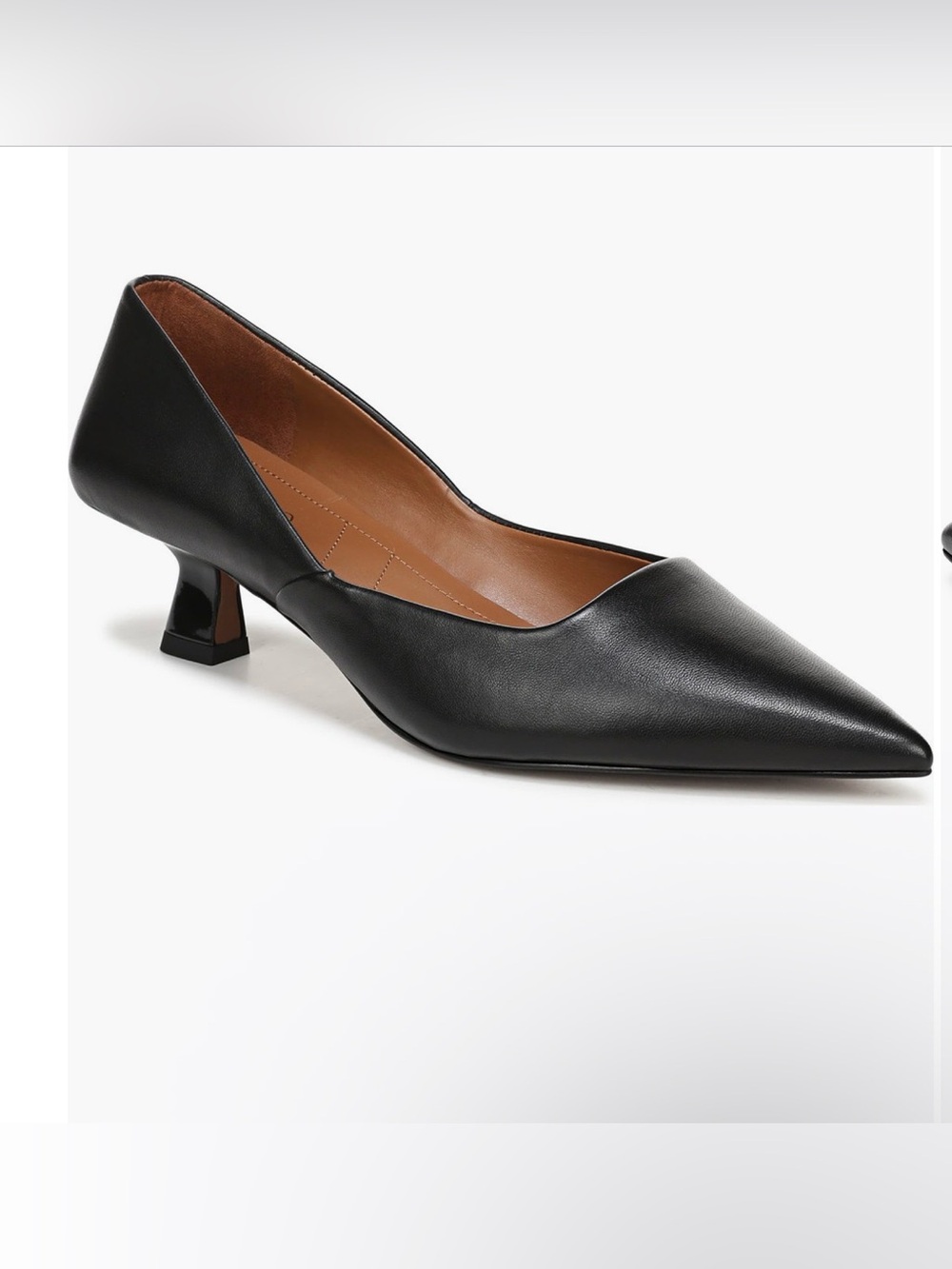 Franco Sarto Black Pointed-Toe Low Heel Pump